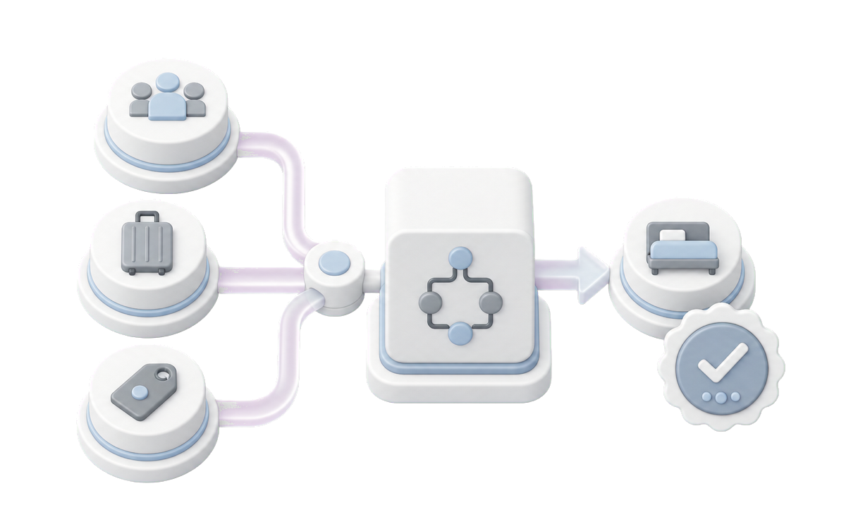 Isometric illustration for Hospitality revenue management software people can explain
